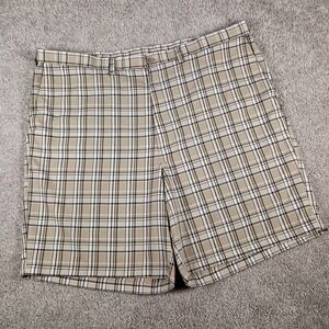 Haggar Cool 18 Pro Expandable Waist Non-Iron Plaid Mens Shorts